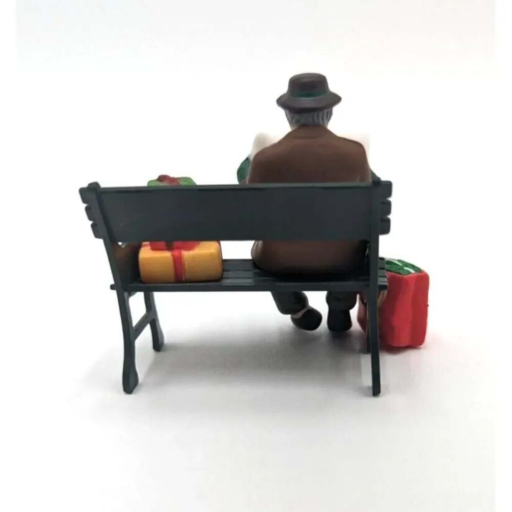 Dept 56 Rest Ye Merry Gentleman Man on Park Bench reading TIMES‎ Paper #5540-9